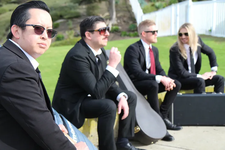 Brandon with the band